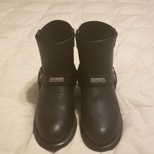 New Leather Shortie Harness style Motorcycle Boots